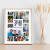 Photo Collage 70th Birthday Custom Gift For Daddy 10-Photo Blue Print Or Canvas