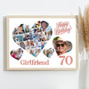Photo Collage 70th Birthday Gift For Girlfriend 20-Photo Hearts Print Or Canvas