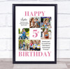 Photo Collage Kids Birthday Gift For Girls Any Age 6-Photo Pink Print Or Canvas