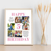 Photo Collage Kids Birthday Gift For Girls Any Age 6-Photo Pink Print Or Canvas