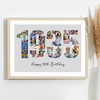 Photo Collage Photo Birthday Custom Gift For Him Grey Year 1935 Print Or Canvas