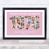 Photo Collage Pink Birthday Gift For Fiancee 23-Photo Year 1976 Print Or Canvas