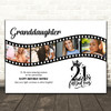 Photo Collage 21st Birthday Gift For Granddaughter 4-Photo Film Print Or Canvas