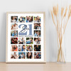 Photo Collage 21st Birthday Gift For Son 20-Photo Blue Portrait Print Or Canvas