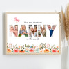Photo Collage Floral 5-Photo Custom Gift For Nanny Any Occasion Print Or Canvas