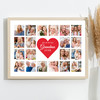 Photo Collage Gift For Grandma Mother's Day 20-Photo Red Heart Print Or Canvas