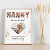 Photo Collage Gift For Nanny Mother's Day 4-Photo Heart Floral Print Or Canvas