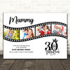 Photo Collage 30th Birthday Gift For Mummy 4-Photo Camera Film Print Or Canvas