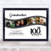 Photo Collage 100th Birthday Gift For Grandmother 4-Photo Film Print Or Canvas