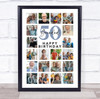 Photo Collage 50th Birthday Gift For Grandad 20-Photo Portrait Print Or Canvas