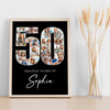 Photo Collage 50th Birthday Gift For Her 17-Photo Age 50 Black Print Or Canvas