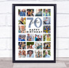 Photo Collage 70th Birthday Gift For Brother 20-Photo Portrait Print Or Canvas