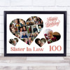 Photo Collage 100th Birthday Gift For Sister-In-Law 20-Photo s Print Or Canvas