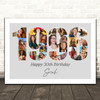 Photo Collage Grey Birthday Gift For Anyone 22-Photo Year 1996 Print Or Canvas