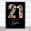 Photo Collage 21st Birthday Gift For Her 13-Photo Age 21 Black Print Or Canvas Photo Collage 21st Birthday Gift For Her 13-Photo Age 21 Black Print Or Canvas