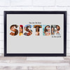 Photo Collage Grey 6-Photo Custom Gift For Sister Any Occasion Print Or Canvas