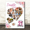 Photo Collage 21st Birthday Gift For Daughter-In-Law 19-Photo Print Canvas