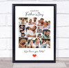 Photo Collage Custom Gift For Father's Day 11-Photo Red Heart Print Or Canvas