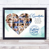 Photo Collage Gift For Grandfather Father's Day 14-Photo Blue Print Or Canvas