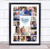 Photo Collage Grandfather Gift For Father's Day 10-Photo Blue Print Or Canvas
