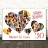 Photo Collage 30th Birthday Gift For Sister-In-Law 20-Photo s Print Or Canvas
