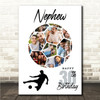 Photo Collage 30th Birthday Gift For Nephew 14-Photo Football Print Or Canvas