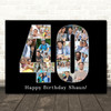 Photo Collage Print Canvas 40th Birthday 19-Photo Birthday Gift For Him 40 Black