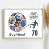 Photo Collage Print Or Canvas 70th Birthday Gift For Boyfriend 14-Photo Football
