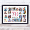 Photo Collage Print Or Canvas 70th Birthday Custom Gift For Friend 20-Photo Pink