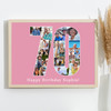 Photo Collage Print Or Canvas 70th Birthday Gift For Her 16-Photo Number 70 Pink