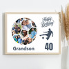 Photo Collage Print Or Canvas 40th Birthday Gift For Grandson 14-Photo Football