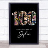 Photo Collage 100th Birthday Gift For Her Gift For Her 23-Photo 100 Black Print