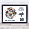 Photo Collage Print Or Canvas 50th Birthday Gift For Grandson 14-Photo Football