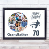 Photo Collage Print Canvas 70th Birthday Gift For Grandfather 14-Photo Football
