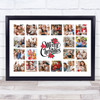 Photo Collage Print Or Canvas Christmas Gift For Anyone 20-Photo Red Poinsettia
