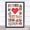 Photo Collage Print Or Canvas Gift For Grandma Mother's Day 20-Photo Red Heart
