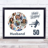 Photo Collage Print Or Canvas 50th Birthday Gift For Husband 14-Photo Football