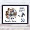 Photo Collage Print Canvas 50th Birthday Gift For Son-In-Law 14-Photo Football