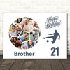 Photo Collage Print Or Canvas 21st Birthday Gift For Brother 14-Photo Football Photo Collage Print Or Canvas 21st Birthday Gift For Brother 14-Photo Football