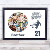 Photo Collage Print Or Canvas 21st Birthday Gift For Brother 14-Photo Football Photo Collage Print Or Canvas 21st Birthday Gift For Brother 14-Photo Football
