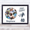 Photo Collage Print Or Canvas 40th Birthday Gift For Nephew 14-Photo Football