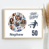 Photo Collage Print Or Canvas 50th Birthday Gift For Nephew 14-Photo Football