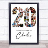 Photo Collage Print Or Canvas 20th Birthday 20-Photo Birthday Gift For Him 20