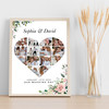 Photo Collage Print Or Canvas Wedding Custom Gift 14-Photo Heart Pink Floral