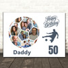 Photo Collage Print Or Canvas 50th Birthday Gift For Daddy 14-Photo Football