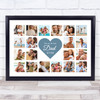 Photo Collage Print Or Canvas Father's Day Gift For Dad 20-Photo Blue Heart