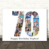 Photo Collage Print Or Canvas 70th Birthday Gift For Her 16-Photo Number 70