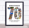 Photo Collage Print Or Canvas 70th Birthday Custom Gift For Him 16-Photo 70