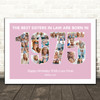 Photo Collage Pink Birthday Gift For Sister-In-Law 22-Photo Year 1975 Print