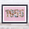 Photo Collage Pink Birthday Gift For Sister-In-Law 25-Photo Year 1966 Print